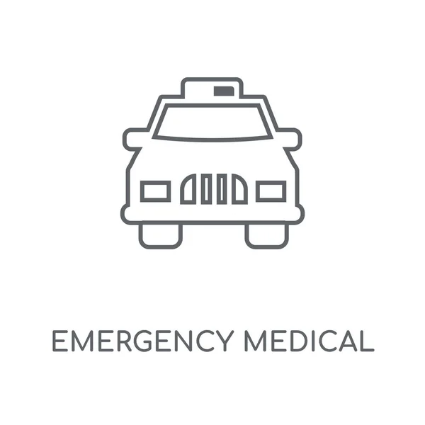Ícone Linear Veículo Médico Emergência Projeto Símbolo Curso Conceito Veículo —  Vetores de Stock