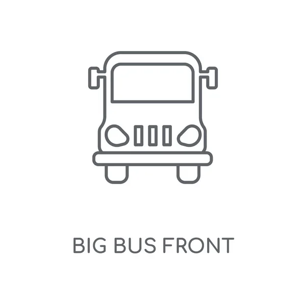 Big Bus Icono Lineal Frontal Diseño Símbolo Carrera Concepto Frontal — Vector de stock