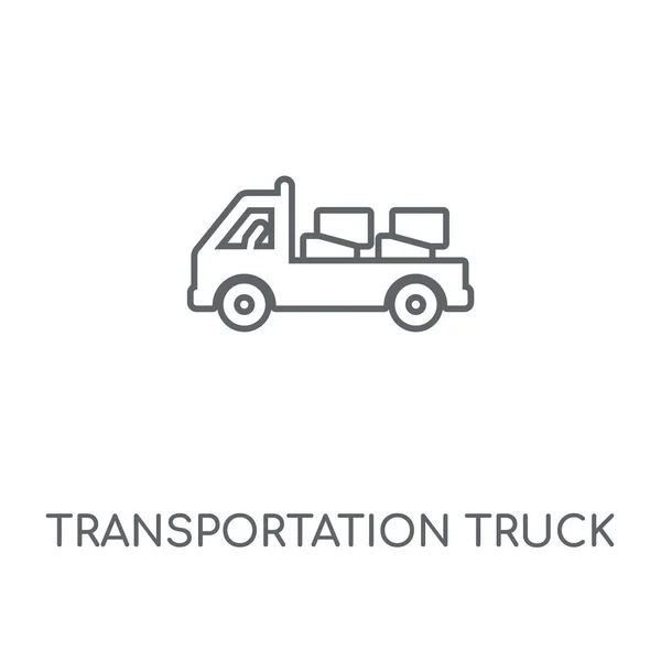 Transport Samochodów Ciężarowych Liniowe Ikona Transport Ciężarowy Koncepcja Obrysu Symbol — Wektor stockowy