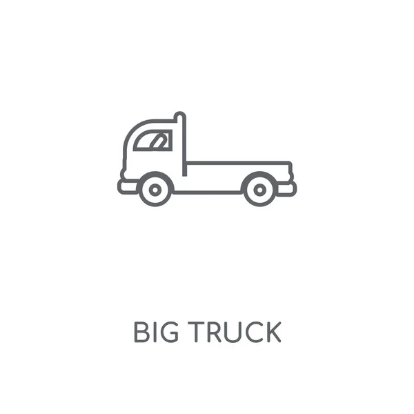 Stor Lastbil Lineær Ikon Big Truck Koncept Slagtilfælde Symbol Design – Stock-vektor