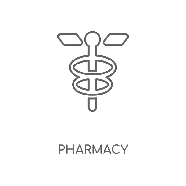 Линейная Иконка Аптеки Аптека Концепция Штрих Символа Дизайн Тонкие Графические — стоковый вектор