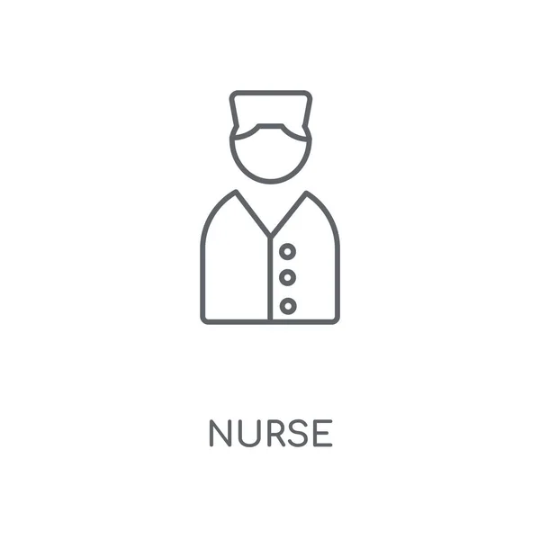 Verpleegkundige Lineaire Pictogram Verpleegkundige Lijn Symbool Conceptontwerp Dunne Grafische Elementen — Stockvector