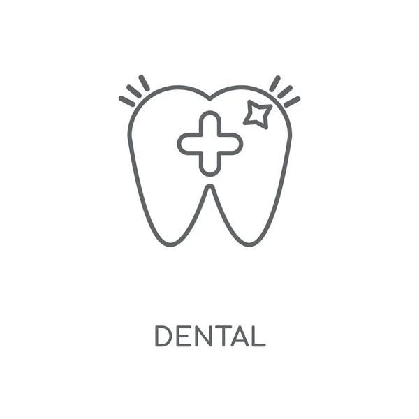 Ícone Linear Dental Design Símbolo Curso Conceito Dental Elementos Gráficos — Vetor de Stock