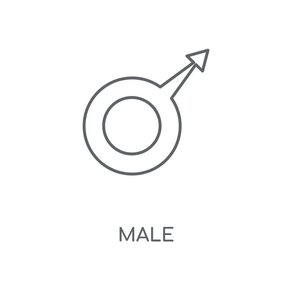 Чоловіча Лінійна Ікона Дизайн Символів Чоловічого Інсульту Тонкі Графічні Елементи — стоковий вектор