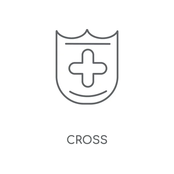 Cross Lineáris Ikonra Kereszt Körvonal Szimbólum Koncepcióterv Vékony Grafikai Elemek — Stock Vector