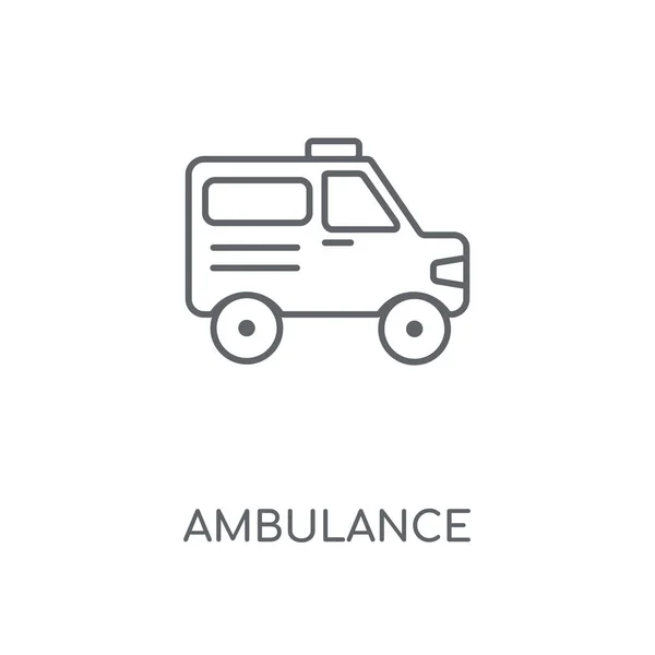 救急車線形アイコン 救急車ストローク シンボル デザインのコンセプト薄いグラフィック要素ベクトル イラスト 白い背景 Eps の概要パターン — ストックベクタ