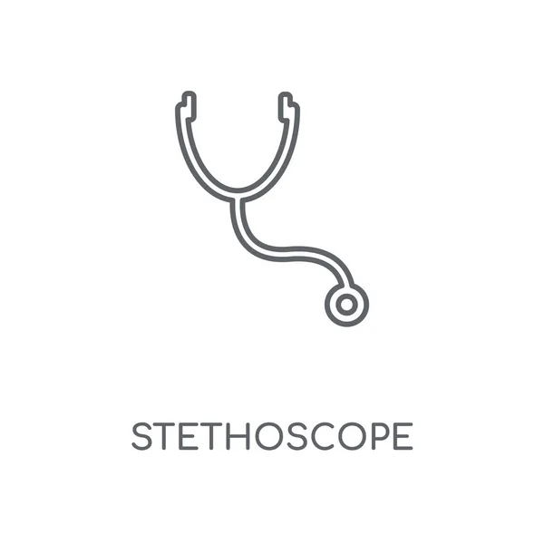 Лінійна Іконка Стетоскопа Концепція Стетоскопа Розробка Символів Штрихування Тонкі Графічні — стоковий вектор
