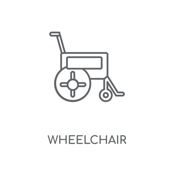 轮椅线性图标 轮椅概念笔画符号设计 薄的图形元素向量例证 在白色背景上的轮廓样式 Eps — 图库矢量图片