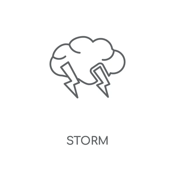 风暴线性图标 风暴概念笔画符号设计 薄的图形元素向量例证 在白色背景上的轮廓样式 Eps — 图库矢量图片