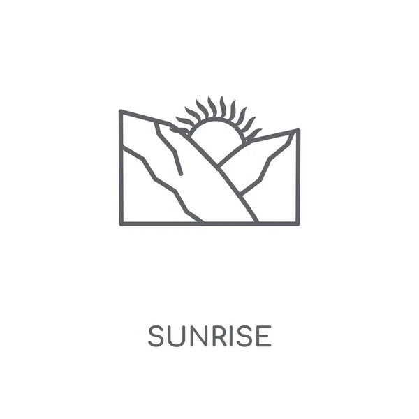 Sunrise Doğrusal Simgesi Sunrise Kavramı Kontur Sembolü Tasarım Nce Grafik — Stok Vektör