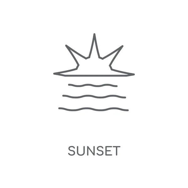 Sonnenuntergang Lineares Symbol Sonnenuntergang Konzept Strich Symbol Design Dünne Grafische — Stockvektor