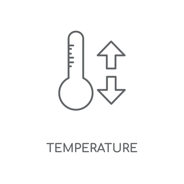 Sıcaklık Doğrusal Simgesi Sıcaklık Kavramı Kontur Sembolü Tasarım Nce Grafik — Stok Vektör