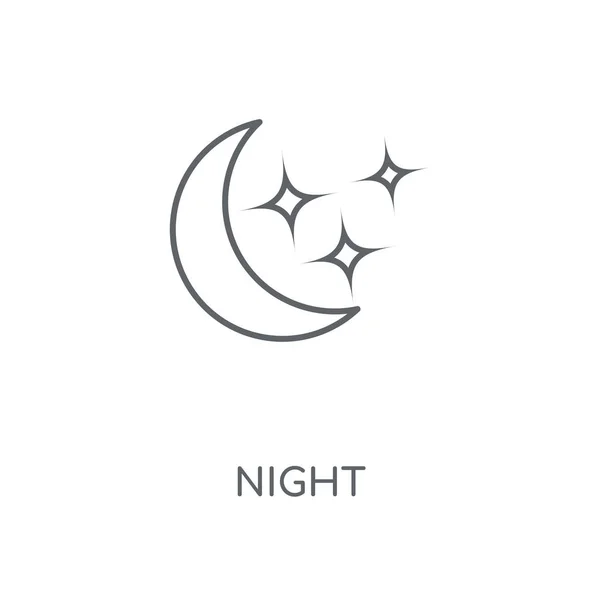 Night Linear Icon Night Concept Stroke Symbol Design Thin Graphic — Stock Vector