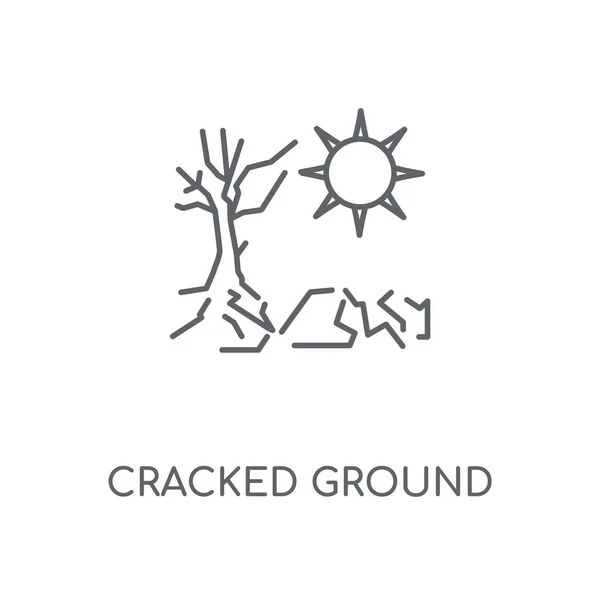 Ραγισμένα Έδαφος Γραμμική Εικονίδιο Ραγισμένα Σύμβολο Κτυπήματος Προμελέτη Έδαφος Λεπτή — Διανυσματικό Αρχείο