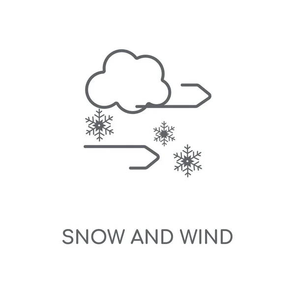 雪和风线性图标 雪与风概念笔画符号设计 薄的图形元素向量例证 在白色背景上的轮廓样式 Eps — 图库矢量图片