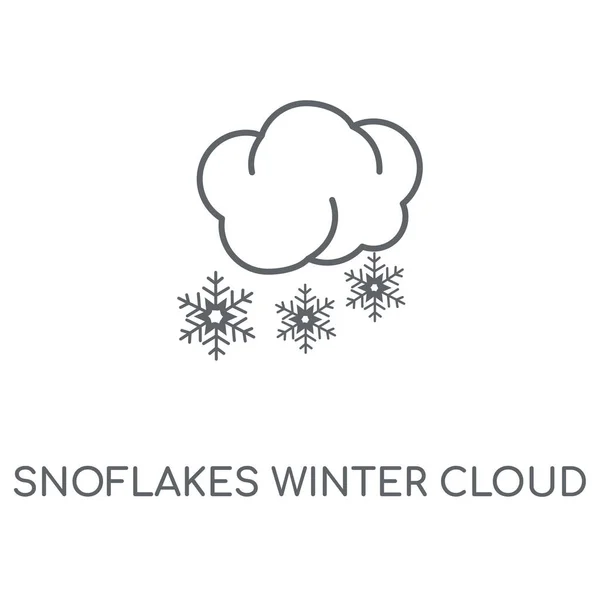 Linjär Snoflakes Vintern Cloud Ikonen Snoflakes Vintern Cloud Konceptdesign Stroke — Stock vektor