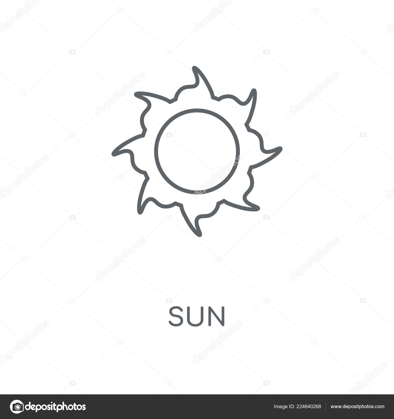 Sun Linear Icon Sun Concept Stroke Symbol Design Thin Graphic Stock ...