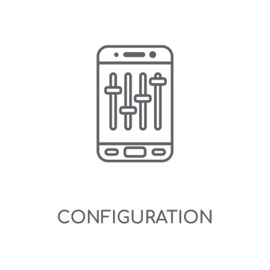 Yapılandırma doğrusal simgesi. Yapılandırma kavramı kontur sembolü tasarım. İnce grafik öğeleri illüstrasyon, beyaz bir arka plan, eps 10 anahat desen vektör.