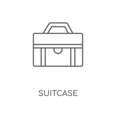 Bavul doğrusal simgesi. Bavul kavramı kontur sembolü tasarım. İnce grafik öğeleri illüstrasyon, beyaz bir arka plan, eps 10 anahat desen vektör.