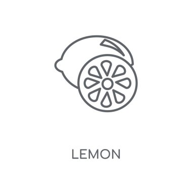 Limon doğrusal simgesi. Limon kavramı kontur sembolü tasarım. İnce grafik öğeleri illüstrasyon, beyaz bir arka plan, eps 10 anahat desen vektör.