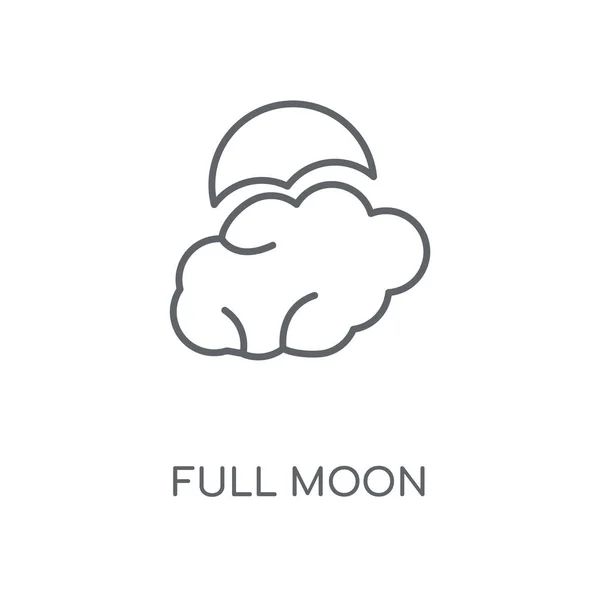 Full Moon Linear Icon Full Moon Concept Stroke Symbol Design — Stock Vector