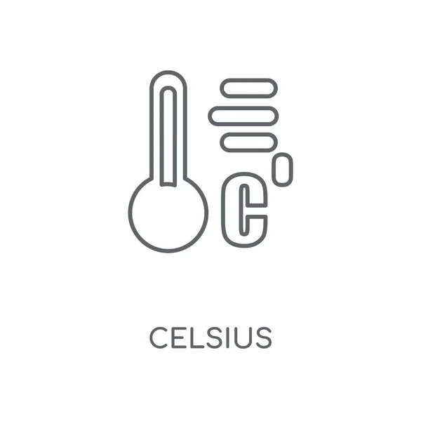 Ícone Linear Celsius Design Símbolo Curso Conceito Celsius Elementos Gráficos — Vetor de Stock