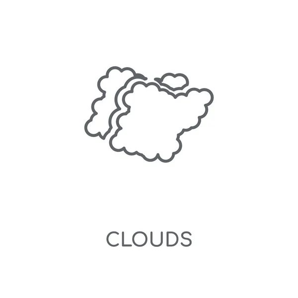 Nubes Icono Lineal Clouds Concepto Trazo Símbolo Diseño Elementos Gráficos — Archivo Imágenes Vectoriales