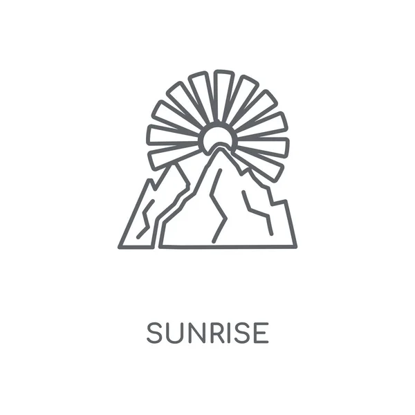 Ícone Linear Nascer Sol Projeto Símbolo Curso Conceito Nascer Sol — Vetor de Stock