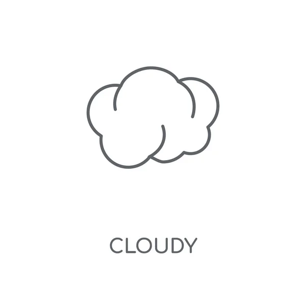 多云的线性图标 多云概念笔画符号设计 薄的图形元素向量例证 在白色背景上的轮廓样式 Eps — 图库矢量图片
