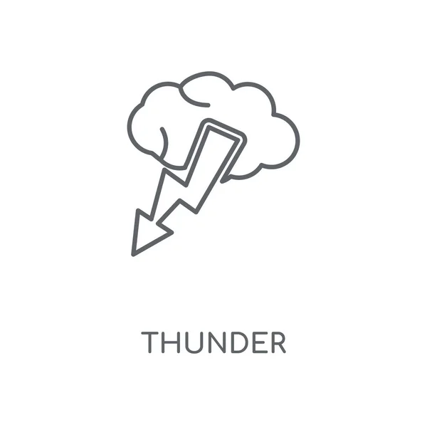 Thunder Lineární Ikona Thunder Koncept Tahu Symbol Design Tenké Grafické — Stockový vektor
