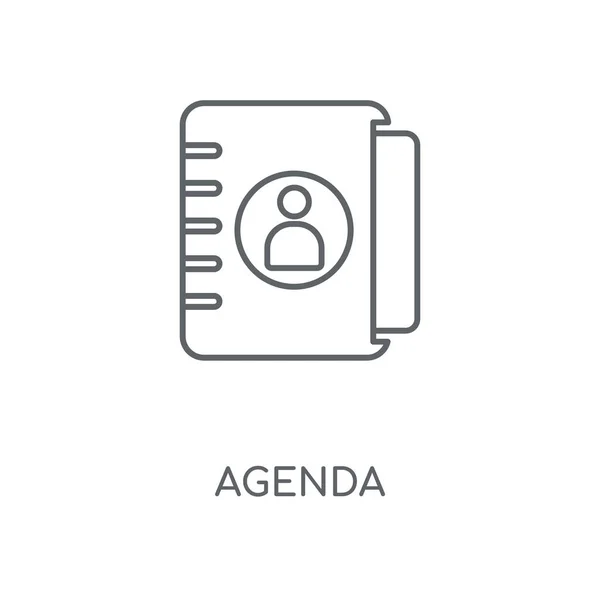Icono Lineal Agenda Diseño Símbolo Trazo Concepto Agenda Elementos Gráficos — Vector de stock