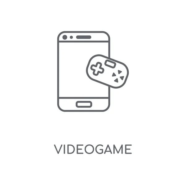 ビデオゲーム線形アイコン ゲーム コンセプト ストローク シンボル デザイン 薄いグラフィック要素ベクトル イラスト 白い背景 Eps — ストックベクタ