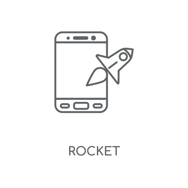 Rakete Lineares Symbol Raketenkonzept Schlagsymbol Design Dünne Grafische Elemente Vektorillustration — Stockvektor