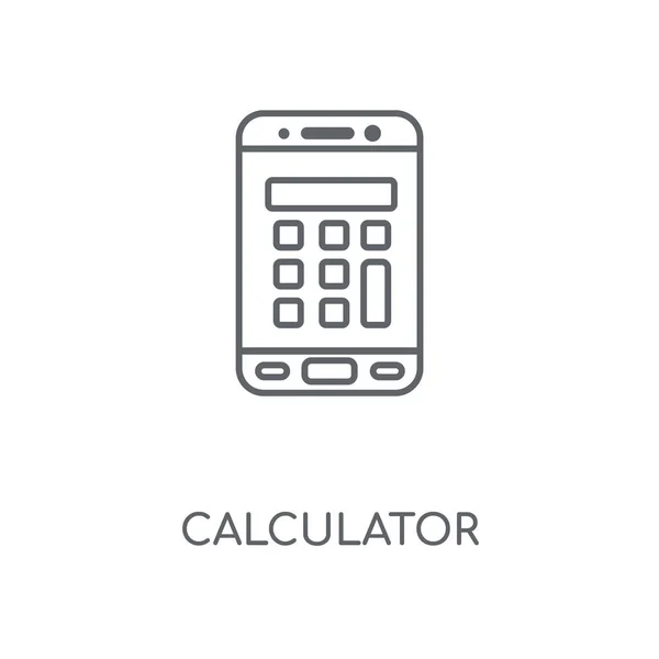 Lineaire Calculatorpictogram Rekenmachine Beroerte Symbool Conceptontwerp Dunne Grafische Elementen Vector — Stockvector