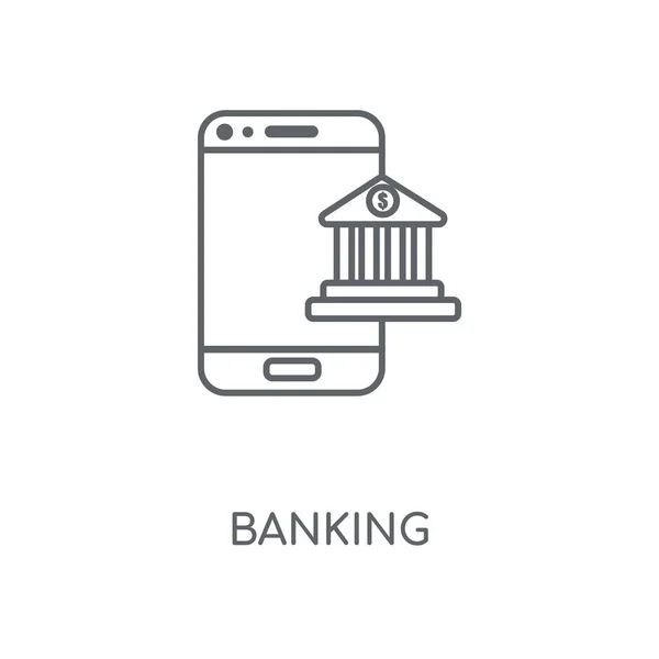 Ícone Linear Bancário Design Símbolo Curso Conceito Bancário Elementos Gráficos — Vetor de Stock