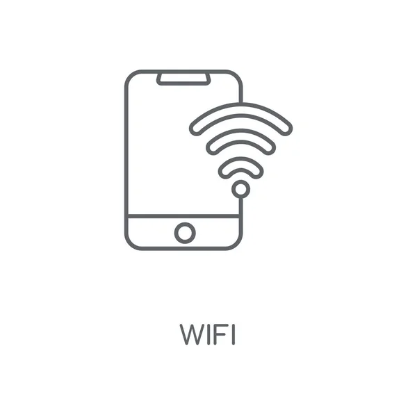 Icono Lineal Wifi Diseño Símbolo Trazo Concepto Wifi Elementos Gráficos — Vector de stock