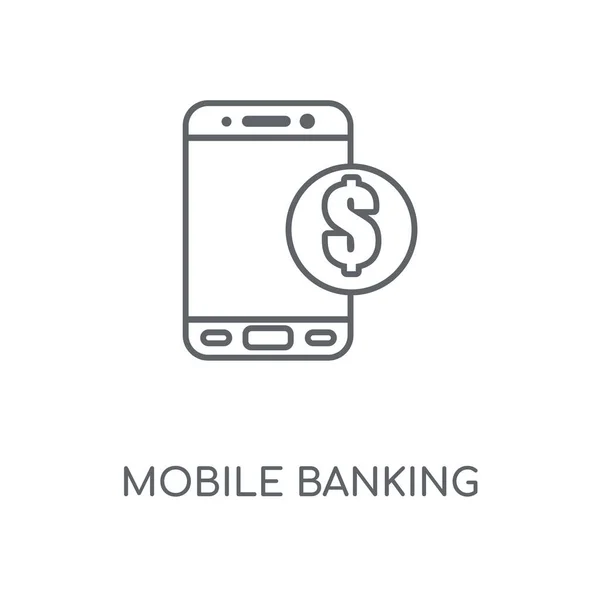 Ícone Linear Bancário Móvel Design Símbolo Curso Conceito Bancário Móvel — Vetor de Stock