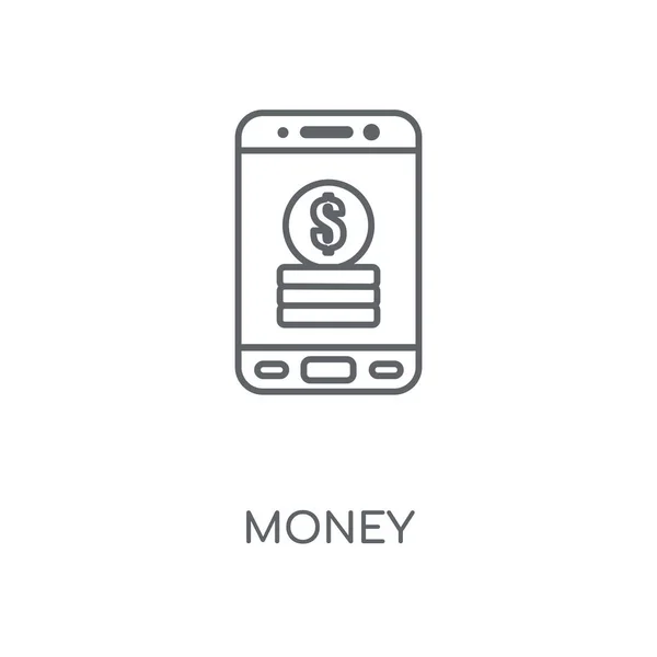 Ícone Linear Dinheiro Design Símbolo Curso Conceito Dinheiro Elementos Gráficos — Vetor de Stock