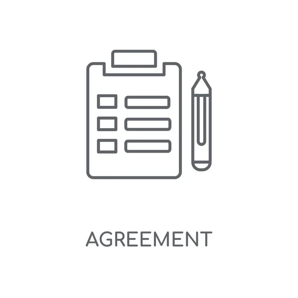 Agreement Linear Icon Agreement Concept Stroke Symbol Design Thin Graphic — Stock Vector