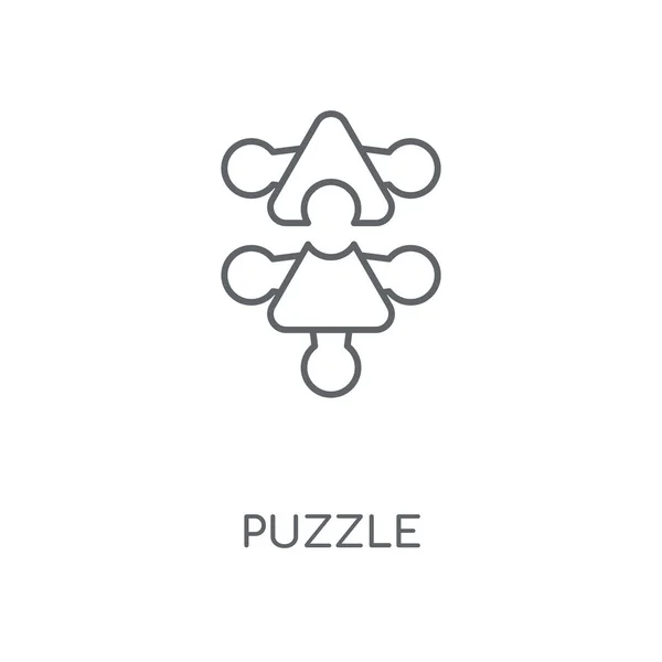 Puzzle Icono Lineal Concepto Rompecabezas Diseño Símbolo Carrera Elementos Gráficos — Vector de stock