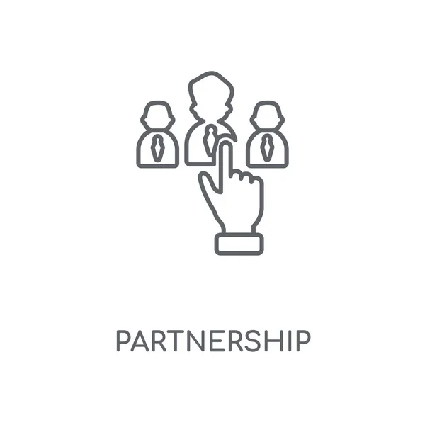 Ikona Liniowej Partnerstwa Partnerstwa Koncepcja Symbol Obrysu Cienkich Elementów Graficznych — Wektor stockowy