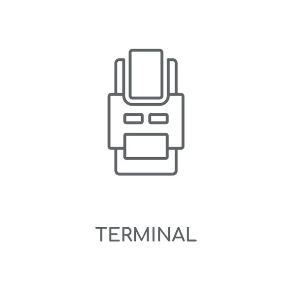 Ícone Linear Terminal Design Símbolo Curso Conceito Terminal Elementos Gráficos — Vetor de Stock