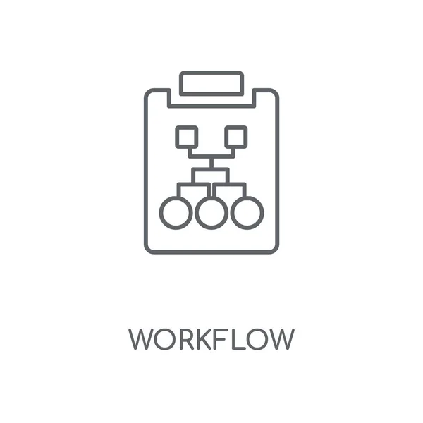 Workflow Linear Icon Workflow Concept Stroke Symbol Design Thin Graphic — Stock Vector