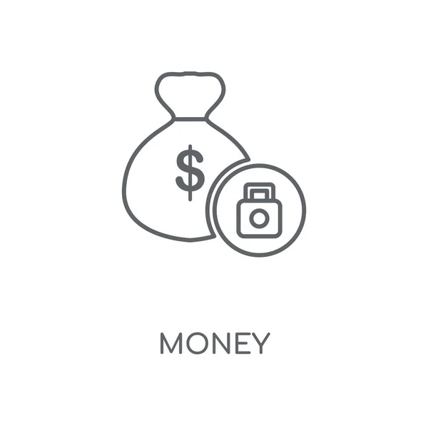 Ikona Liniowej Pieniądze Pieniądze Koncepcja Symbol Obrysu Cienkich Elementów Graficznych — Wektor stockowy