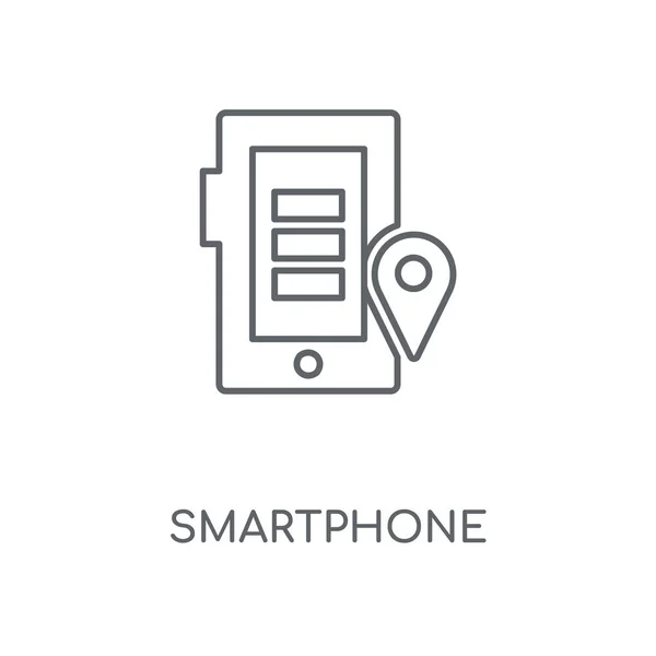 Ikona Liniowej Smartfona Smartphone Koncepcja Symbol Obrysu Cienkich Elementów Graficznych — Wektor stockowy