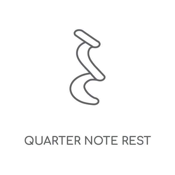 Quart Note Repos Icône Linéaire Conception Symbole Course Concept Repos — Image vectorielle