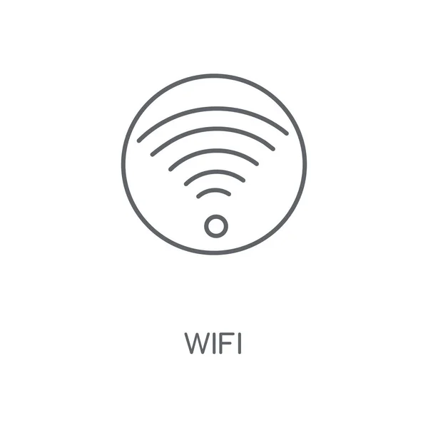 Wifi 線形アイコン Wifi ストローク シンボル デザインのコンセプト薄いグラフィック要素ベクトル イラスト 白い背景 Eps の概要パターン — ストックベクタ