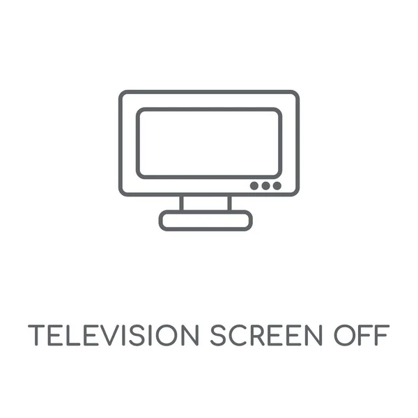 Televizyon Ekran Kapalı Doğrusal Simgesi Televizyon Ekran Kapalı Kavramı Kontur — Stok Vektör
