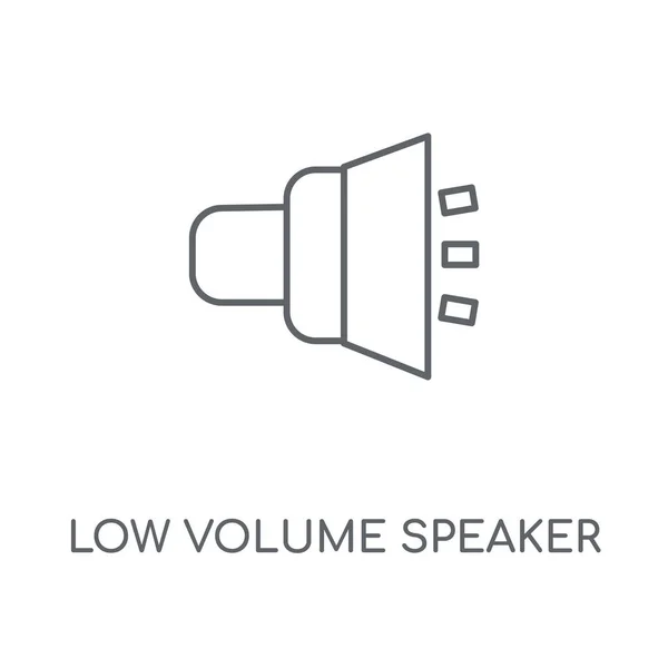 Lineares Lautsprechersymbol Mit Geringer Lautstärke Lautsprecherkonzepte Mit Geringem Volumen Streichen — Stockvektor