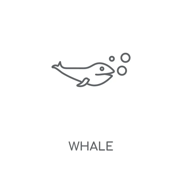Wieloryb Ikona Liniowej Wieloryb Koncepcja Symbol Obrysu Cienkich Elementów Graficznych — Wektor stockowy